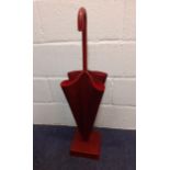 Thomas Goode-A red crocodile leather umbrella stand in the form of an upside down umbrella on a