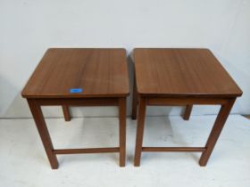 A pair of mid 20th century teak occasional tables Location: