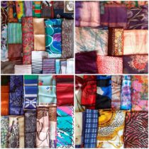 A quantity of mainly late 20th Century scarves, fabric remnants and handkerchiefs to include silk