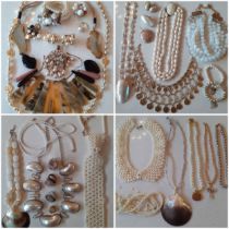 Modern costume jewellery to include an Adolfo Dominguez necklace A/F, simulated pearl and coin