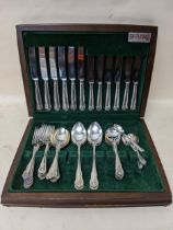 A Butler silver plated canteen of cutlery and flatware, six place setting Location: