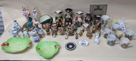 Collectable ceramics to include commemorative mugs, Gobel, Hummel figure, Toby and character KPM