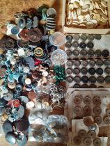 A quantity of 1920's to late 20th Century buttons to include a box of cream bone examples, 19th