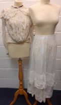 Late 19th and early 20th Century ladies crotchet, lace and cotton clothing requiring seamstress