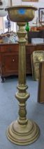 A large floor standing ecclesiastical brass candle stand, 103cm h Location: