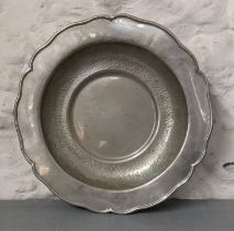 A Continental white metal wall hanging bowl A/F stamped 900 with crimped edge, total weight 676.3g