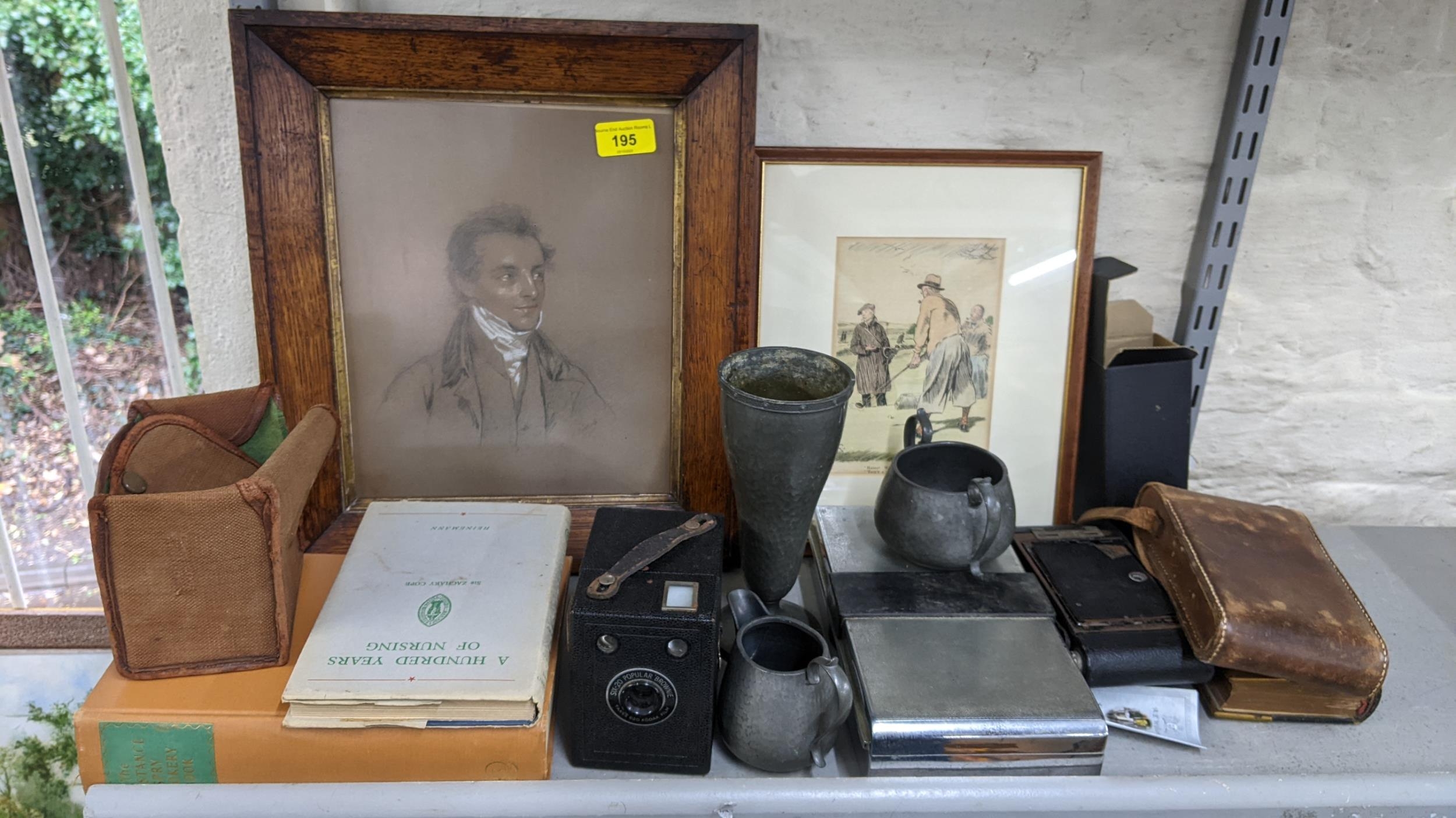Mixed collectables to include early 20th century British School - a head and shoulder portrait