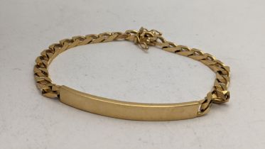 A gents 9ct gold bracelet 12.75g Location: