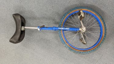 A blue Pashley unicycle Location: