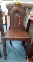 A Victorian mahogany hall chair, Location RAM