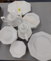 A quantity of white ceramic Johnson Brothers dinner ware, teapot and coffee pot, Location: A3M