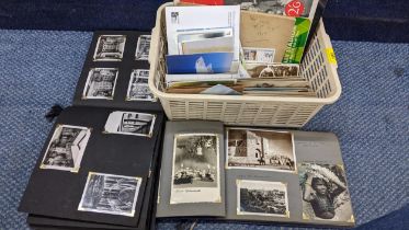 Printed ephemera to include vintage comical black and white and other postcards, football