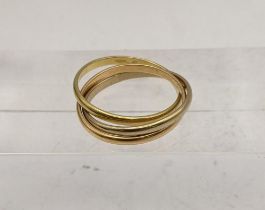 An 18ct gold Russian wedding band, total weight 4.7g, Location: