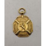 A 9ct gold Scottish bowling/ London association pendant total weight 12.1g Location: