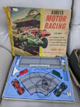 A vintage Airfix motor racing set A/F. Location:A4B