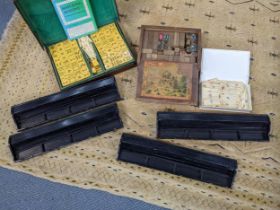 A cased Mah Jong set together with a Mah Jong book manual and others, Location:
