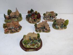 Seven Lilliput Lane model cottages to include Reflections of Jade, Harvest Home and Mangerton Mill