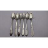 A set of six continental white metal teaspoons 163.3g Location
