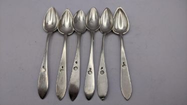 A set of six continental white metal teaspoons 163.3g Location