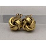 A pair of 9ct gold knot earrings total weight 5.0g Location: