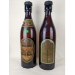 BREWERIANA INTEREST: Two rare 1930s Wethered's, Marlow advertising display beer bottles of oversized