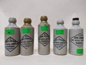 Five John Canning, Windsor ginger beer bottle variants