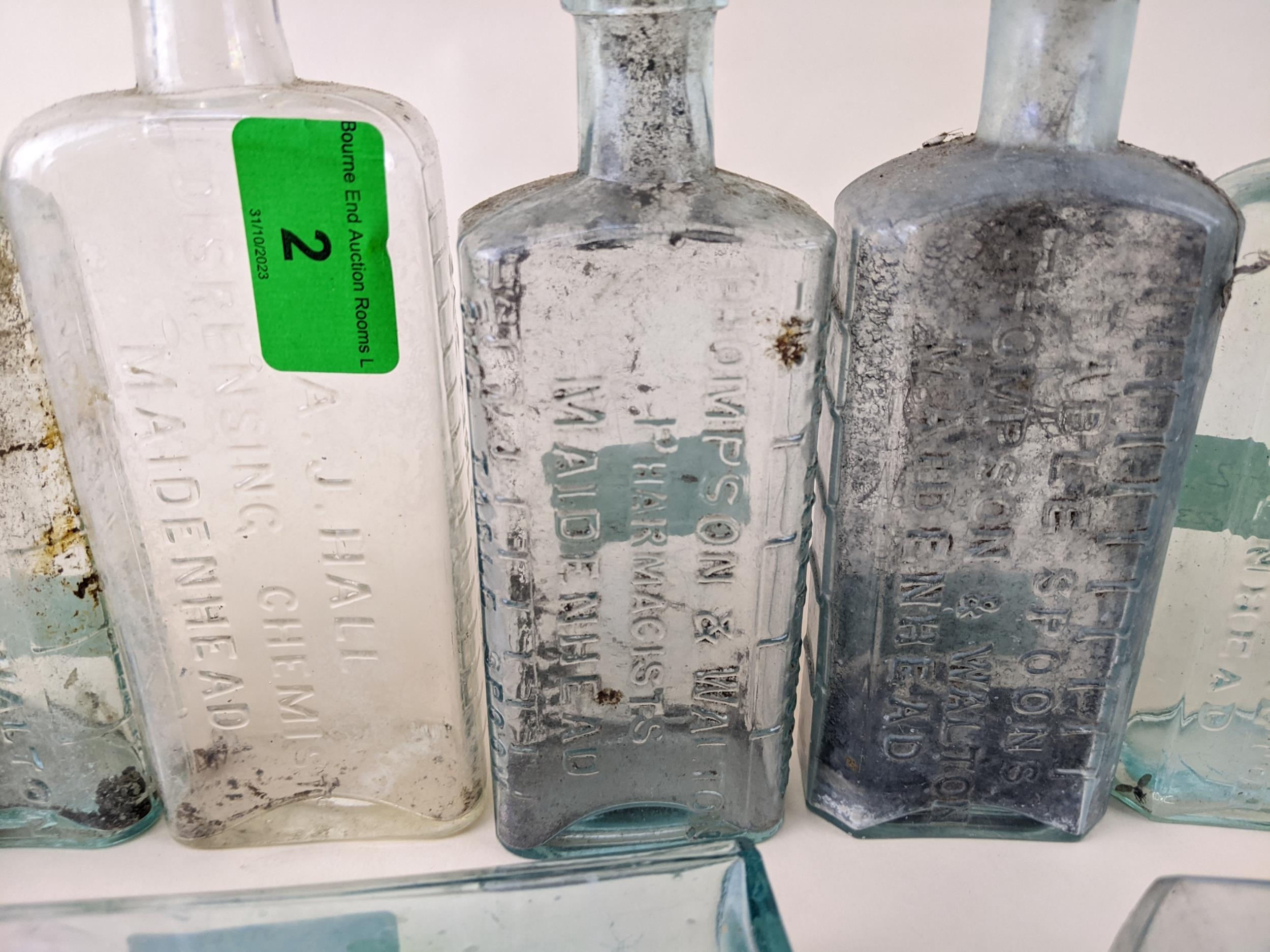 Ten Maidenhead chemist bottles; Thompson & Walton, etc - Image 2 of 4