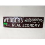 Webbers, Maidenhead 'For Real Economy' enamel sign