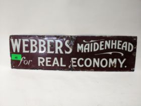 Webbers, Maidenhead 'For Real Economy' enamel sign