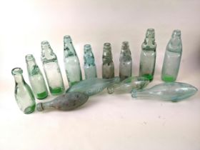 Twelve Neville Reid, Windsor mineral water bottle variants; Codds, Hamilton, etc