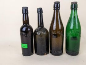 Twelve Neville Reid, Windsor patent mineral water bottles, to include Codds and Hamiltons