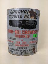 Caravan pictorial 'Dumb Bell Caravans, Maidenhead, enamel sign