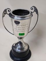 Large silver plated trophy inscribed 'Maidenhead River Festival, One Mile Open Swim Challenge Cup'