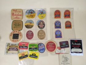 BREWERIANA INTEREST: Twelve original Nicholson, Maidenhead beer label variants, along with beer mats