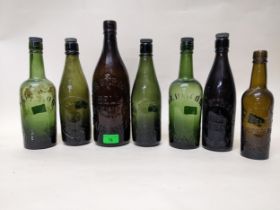 Seven Maidenhead beer bottle variants including a rare P.W Jackson plus others from J.W Fuller &