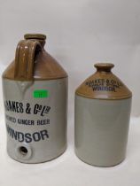 Two Windsor flagons - a Noakes double sided tap jar (2G) and a Douglas Stores flagon (1G)
