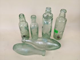 Seven Williams, Wooburn Green mineral water bottles to include Codd patents, Hamiltons and a rare