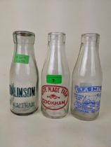 Assorted local m ilk bottles from Cookham, Wooburn Green, Maidenhead, etc