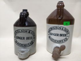 Two Nicholson, Maidenhead flagons - 1 1/2 gallon examples