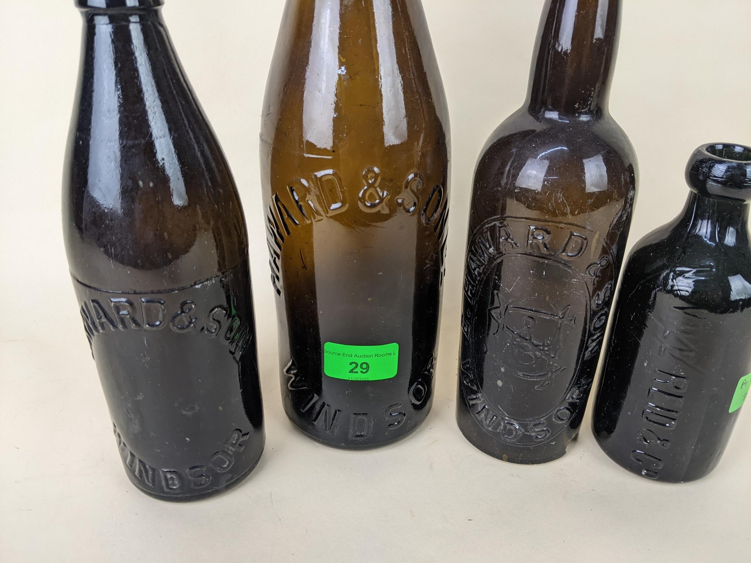 Three Hawards, Windsor beer bottles and a rare black glass Neville Reid ginger beer bottle - Image 2 of 2