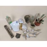 Mixed lot of historical items from Eton & Windsor to include old toothbrushes, clay pipes, chemist