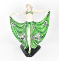 An American Art Deco Goldscheider porcelain model of a dancer after Josef Lorenzl (1892-1950), the