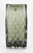 A Whitefriars glass 'basket weave' slab vase designed by Geoffrey Baxter, circa 1970, pattern
