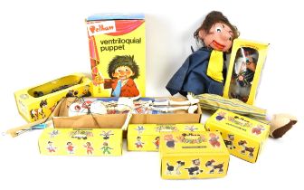 A collection of Pelham Puppets, to include two ventriloquial puppets (one boxed)