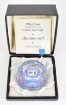 A limited edition Whitefriars 1978 Christmas paperweight, designed by Geoffrey Baxter, 6/1000,