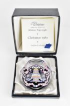 A limited edition Whitefriars 1980 Christmas paperweight, designed by Geoffrey Baxter, 6/1000, Bell,