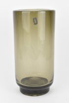 A Whitefriars 'Willow' cylindrical vase, on a short circular base, with original label, 27 cm high