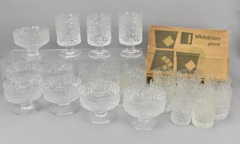 A collection of Whitefriars 'Glacier' pattern glasses, to include ten tumblers, three footed