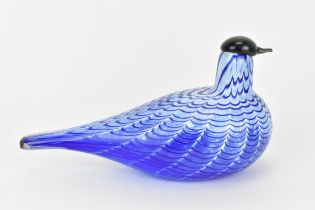 Oiva Toikka (1931-2019) Finnish, studio glass bird, with blue and white body and deep green head,