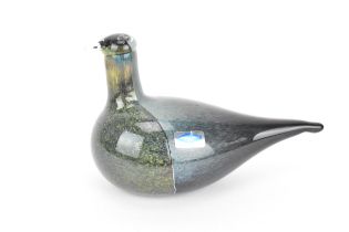 Oiva Toikka (1931-2019) Finnish, studio glass bird, the green snipe with opaque body with two parts,
